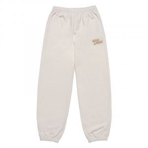 ROUND SCRIPT BOUCLE LOGO PANTS CREAM