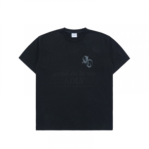 HALF TONE SYMBOL PRINTING SHORT SLEEVE T-SHIRT BLACK