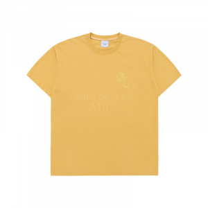 HALF TONE SYMBOL PRINTING SHORT SLEEVE T-SHIRTS YELLOW