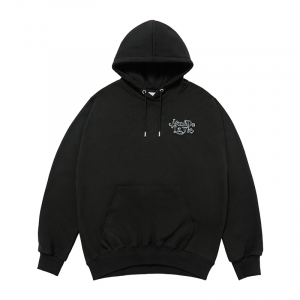 BLUR SKETCH BEAR HOODIE BLACK