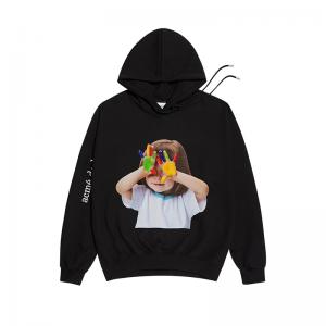 ADLV BABY FACE HOODIE BLACK COLORFUL HANDS