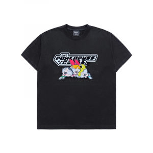 THE POWERPUFF GIRLS X acmé de la vie  logo t-shirts BLACK