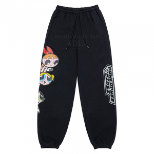 THE POWERPUFF GIRLS X acmé de la vie big printing artwork pants BLACK