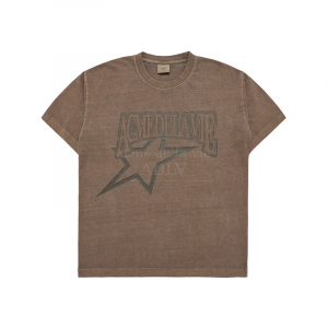 STAR AE LOGO PIGMENT WASHING SHORT SLEEVE T-SHIRTS COCOA