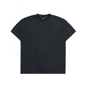 BASIC LOGO PIGMENT WASHING SHORT SLEEVE T-SHIRT CHARCOAL