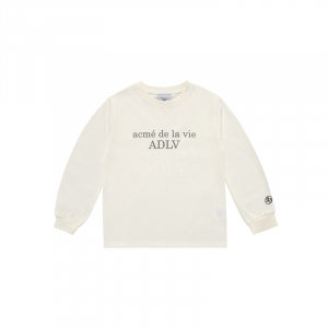 KIDS BASIC LOGO LONG SLEEVE T-SHIRT CREAM