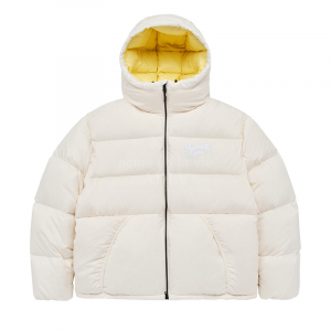 ADLV PRINT HOODED DUCK DOWN PARKA CREAM