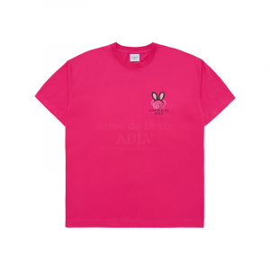 RABBIT BEAR DOLL LOGO SHORT SLEEVE T-SHIRT PINK