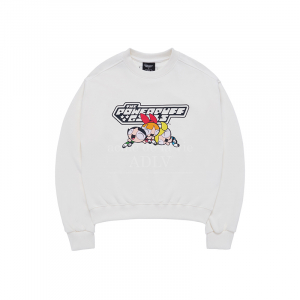 THE POWERPUFF GIRLS X acmé de la vie  logo crop sweatshirt CREAM