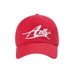 SCRIPT LOGO CHAIN EMBROIDERY WASHING BALL CAP RED