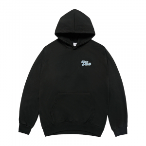 ROUND SCRIPT BOUCLE LOGO HOODIE BLACK