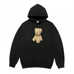 BLOCK BEAR HOODIE BLACK