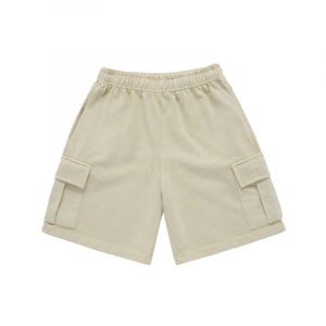 BASIC LOGO PIGMENT WASHING CARGO SHORT PANTS IVORY