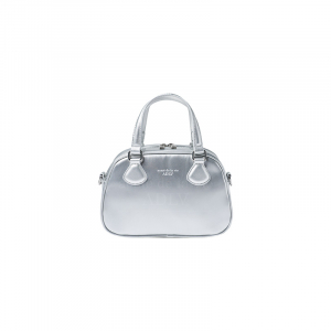 ENAMEL BOWLING TOTE BAG SILVER