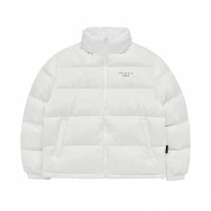 BASIC LOGO OVERSIZE DUCK DOWN JACKET IVORY