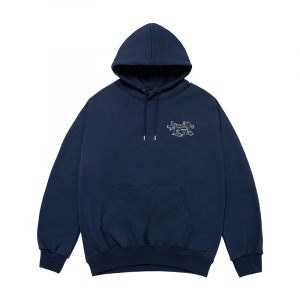 BLUR SKETCH BEAR HOODIE NAVY