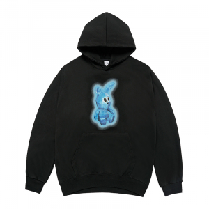 RETRO RABBIT HOODIE BLACK