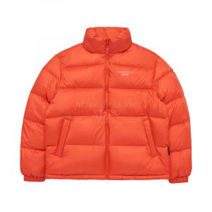 BASIC LOGO OVERSIZE DUCK DOWN JACKET ORANGE