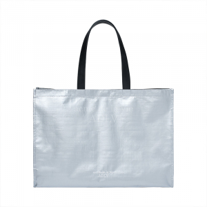 BASIC LOGO TARPAULIN SHOPPER BAG SILVER