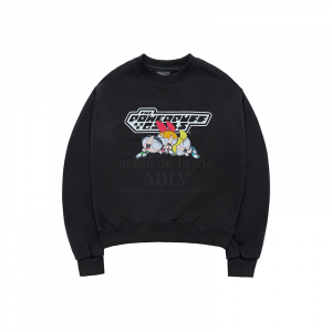 THE POWERPUFF GIRLS X acmé de la vie  logo crop sweatshirt BLACK