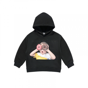 KIDS BABY FACE DONUT 1 HOODIE BLACK