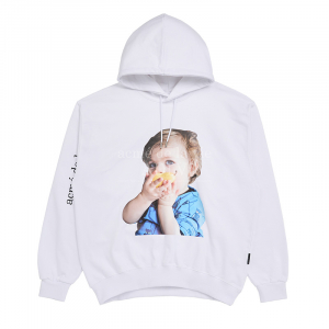 BABY FACE PEAR-EATING BABY HOODIE WHITE